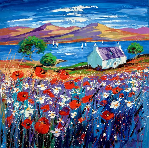 On the Bonnie Banks, Loch Shieldaig by Lynn Rodgie - Original Painting on Stretched Canvas